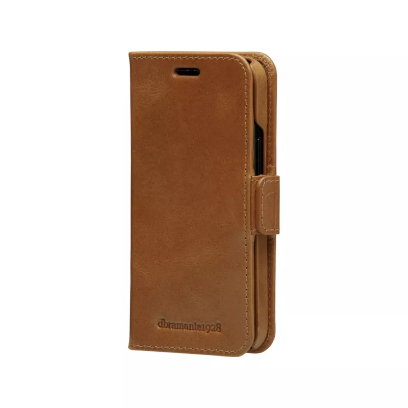 Wallet Case dbramante1928 Lynge per iPhone 12 mini (5,4 pollici) – tan, 3 vani per carte, supporto da tavolo