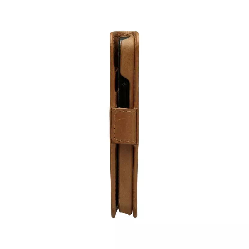 Wallet Case dbramante1928 Lynge per iPhone 12 mini (5,4 pollici) – tan, 3 vani per carte, supporto da tavolo