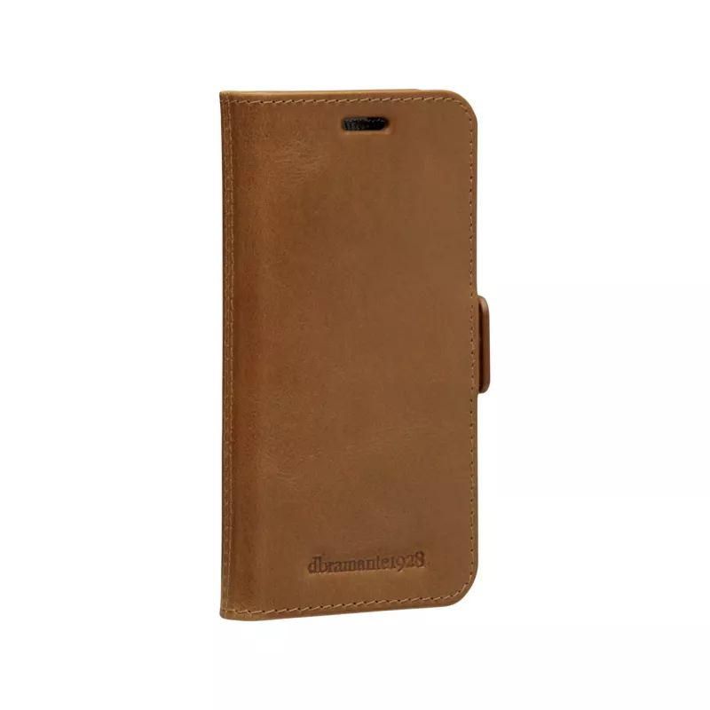 Wallet Case dbramante1928 Lynge per iPhone 12 mini (5,4 pollici) – tan, 3 vani per carte, supporto da tavolo