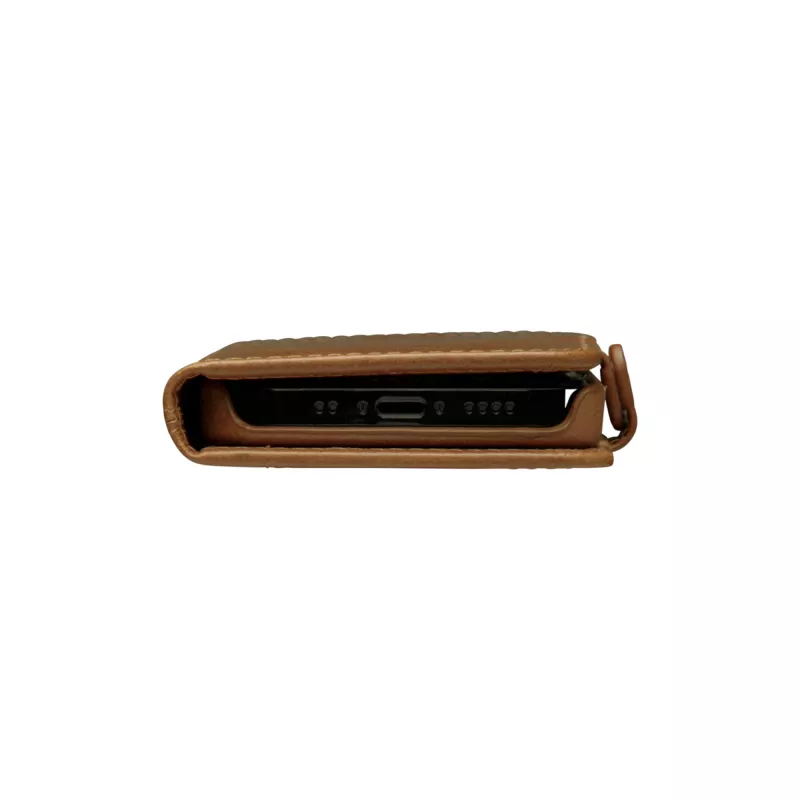 Wallet Case dbramante1928 Lynge per iPhone 12 mini (5,4 pollici) – tan, 3 vani per carte, supporto da tavolo