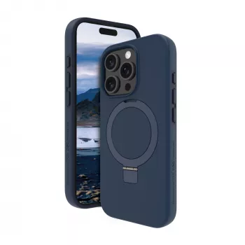 dbramante1928 Iceland Ultra D3O Cover posteriore MagSafe con cavalletto, iPhone 16 Pro Max, blu