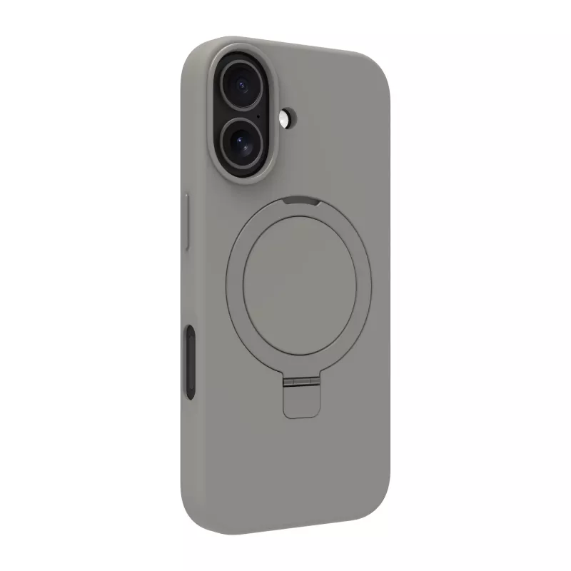 Custodia per cellulare dbramante1928 Roskilde MS Kick ICON per Apple iPhone 17, grigio monocromatico, supporto da tavolo
