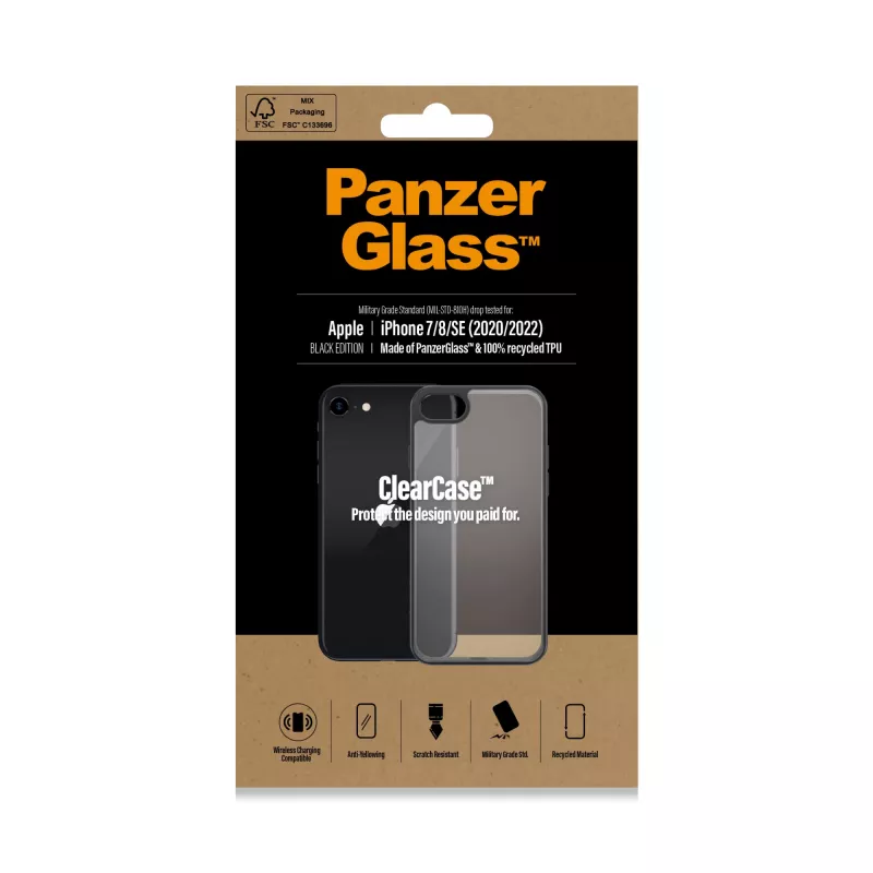PanzerGlass ® ClearCase iPhone 8 | 7 | SE (2020/2022) | Nero