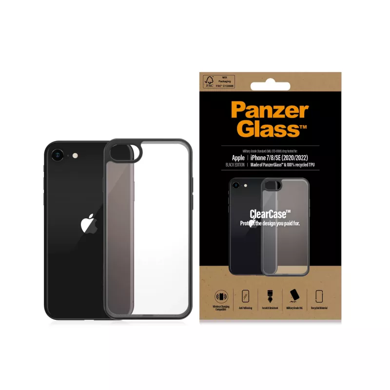 PanzerGlass ® ClearCase iPhone 8 | 7 | SE (2020/2022) | Nero