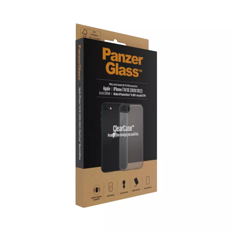 PanzerGlass ® ClearCase iPhone 8 | 7 | SE (2020/2022) | Nero