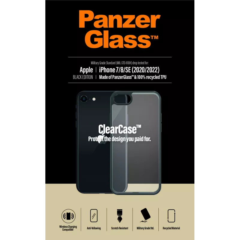 PanzerGlass ® ClearCase iPhone 8 | 7 | SE (2020/2022) | Nero