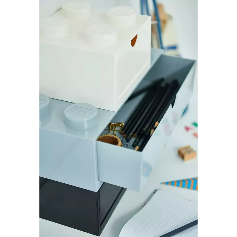 Scatola contenitore con cassetto da scrivania Room Copenhagen 40201735 bianco — organizer compatibile LEGO