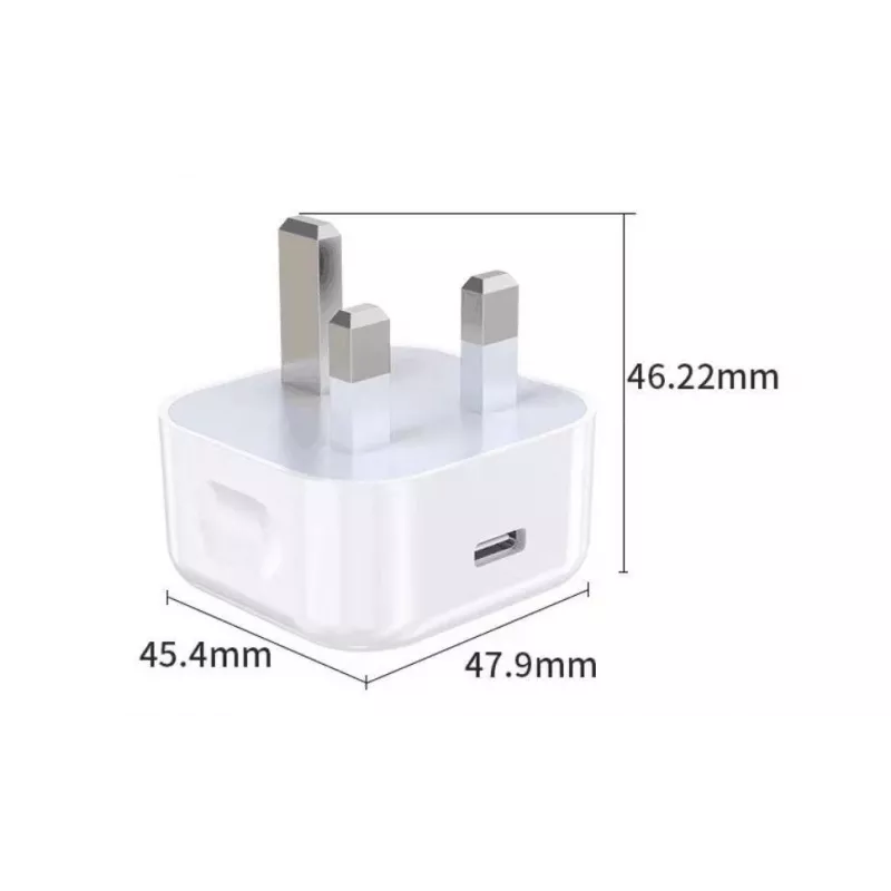 Caricabatterie da casa eSTUFF USB-C PD 3A 20W, spina UK - bianco