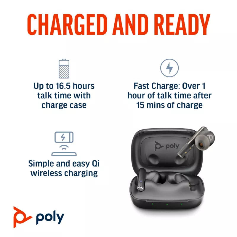 HP Poly Voyager Free 60 UC Carbon nero auricolari +BT700 adattatore USB-C +custodia di ricarica