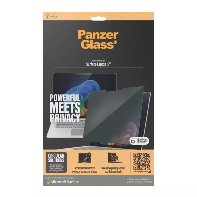 PanzerGlass ® protezione display privacy Microsoft Surface Laptop 7th Edition 15'' | Ultra-Wide Fit