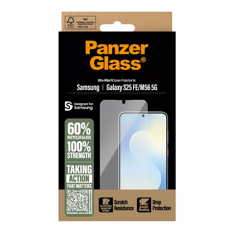 PanzerGlass ® protezione schermo Samsung Galaxy S25 FE 5G | M56 5G | Ultra-Wide Fit