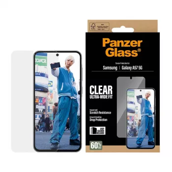 Protezione schermo PanzerGlass Ultra-Wide Fit per Samsung Galaxy A57 5G – chiaro, antigraffio