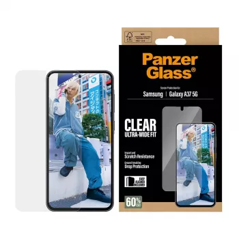Protezione display PanzerGlass Ultra-Wide Fit per Samsung Galaxy A37 5G — chiaro, antigraffio