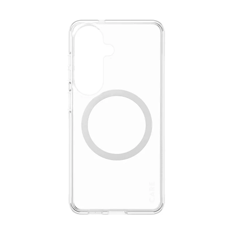 PanzerGlass CARE™ custodia Urban Explorer per Samsung Galaxy S26 — cover trasparente con supporto Qi bianco
