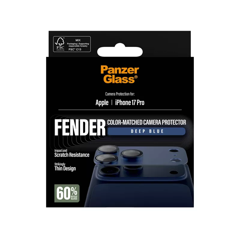PanzerGlass Fender Deep Blue protezione fotocamera per iPhone 17 Pro
