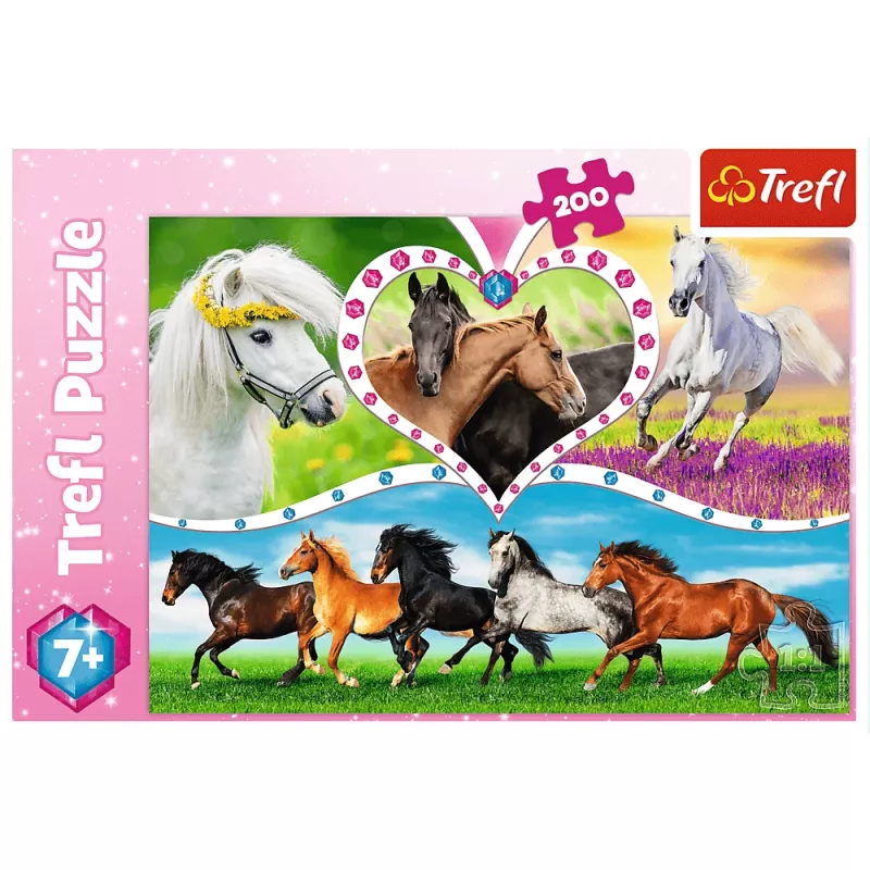 Trefl Puzzle 200 pezzi, Bellissimi cavalli (13248)