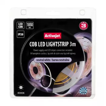 Striscia LED universale ActiveJet AJE-COB 3 m bianco neutro 1850 lm 19 W IP20