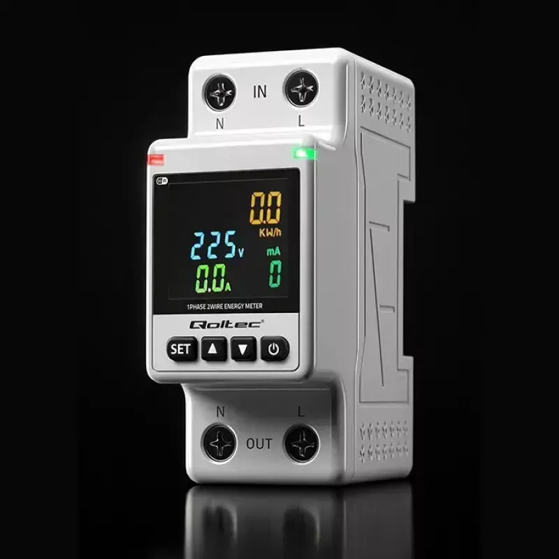 Contatore monofase di consumo energetico QOLTEC 50981 DIN35 230V 50Hz