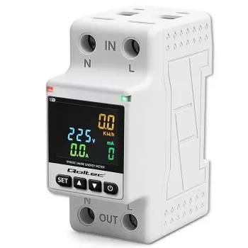 Contatore monofase di consumo energetico QOLTEC 50981 DIN35 230V 50Hz
