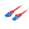 Cavo patch LANBERG RJ-45 Cat6a PCF6A-10CC-0100-R, 1 m, S/FTP, CCA, LSZH, rosso