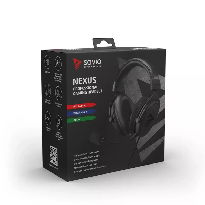 Headset Savio NEXUS headset gaming con filo nero