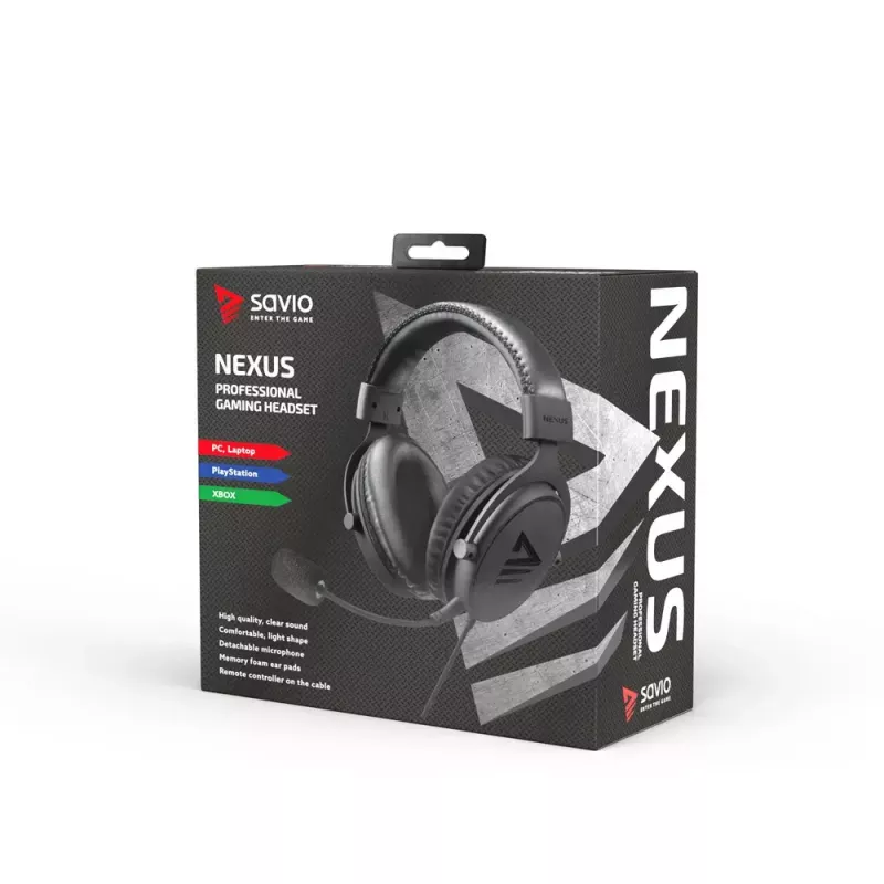Headset Savio NEXUS headset gaming con filo nero
