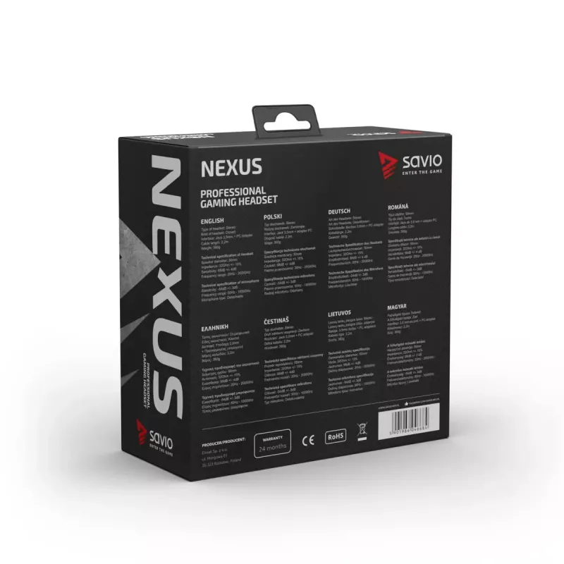 Headset Savio NEXUS headset gaming con filo nero