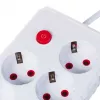 Ciabatta MACLEAN MCE393 W — 4 prese + 3×USB, 110–240V, 2,1A USB, 2500W, 3 m, bianco