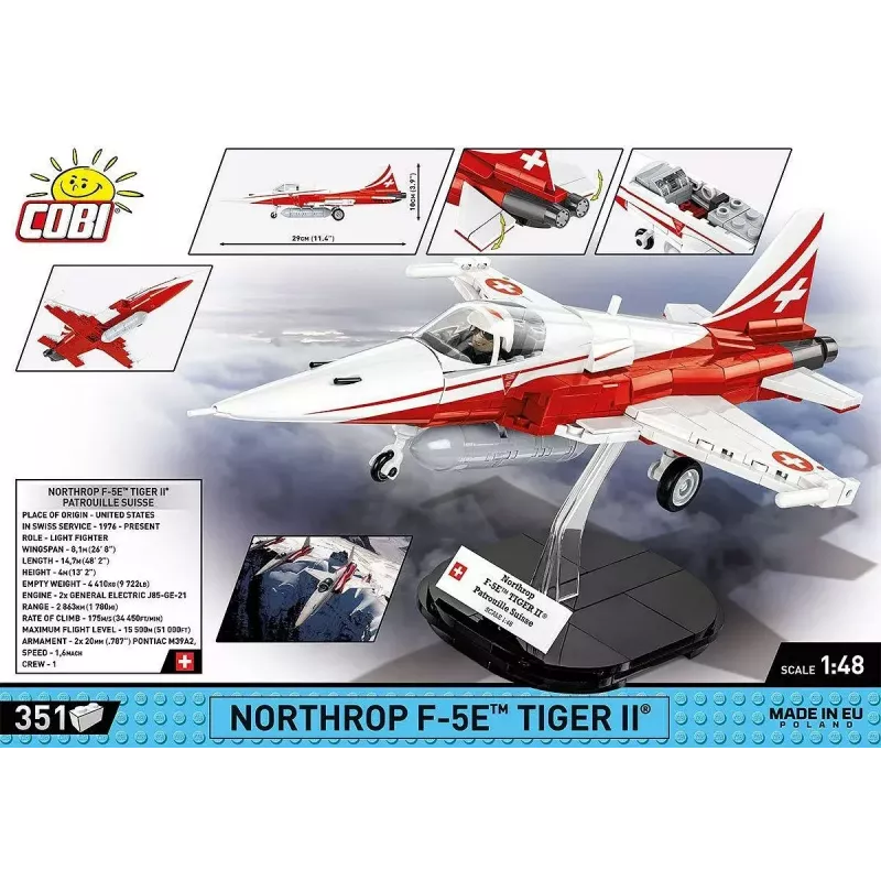 Giocattolo da costruzione Cobi Northrop F-5E Tiger II modello 5857 set di mattoncini