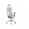 Sedia da ufficio ergonomica Diablo Chairs V-Basic bianco-grigio – altezza e inclinazione regolabili, braccioli, supporto lombare