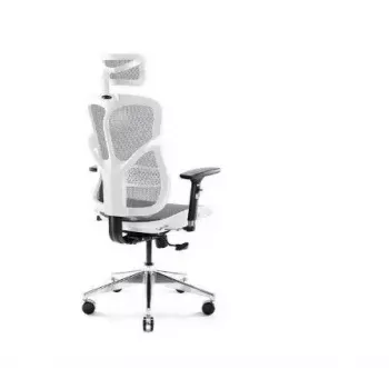 Sedia da ufficio ergonomica Diablo Chairs V-Basic bianco-grigio – altezza e inclinazione regolabili, braccioli, supporto lombare