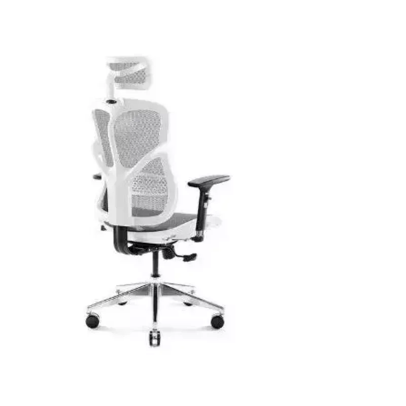 Sedia da ufficio ergonomica Diablo Chairs V-Basic bianco-grigio – altezza e inclinazione regolabili, braccioli, supporto lombare