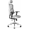 Sedia da ufficio ergonomica Diablo Chairs V-Basic bianco-grigio – altezza e inclinazione regolabili, braccioli, supporto lombare