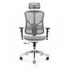 Sedia da ufficio ergonomica Diablo Chairs V-Basic bianco-grigio – altezza e inclinazione regolabili, braccioli, supporto lombare