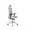 Sedia da ufficio ergonomica Diablo Chairs V-Basic bianco-grigio – altezza e inclinazione regolabili, braccioli, supporto lombare