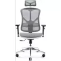Sedia da ufficio ergonomica Diablo Chairs V-Basic bianco-grigio – altezza e inclinazione regolabili, braccioli, supporto lombare