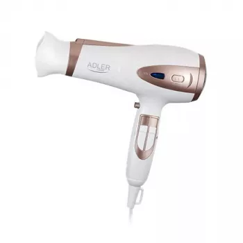 Asciugacapelli Adler AD 2248 2400 W 3 impostazioni di temperatura funzione ionica diffusore beccuccio bianco