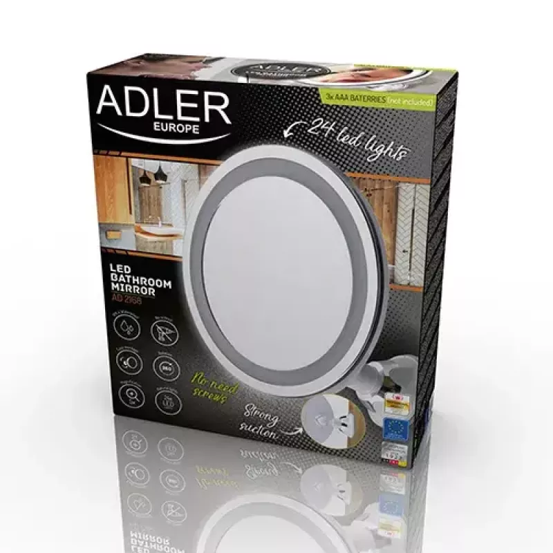 Specchio per trucco da appoggio rotondo bianco Adler AD 2168
