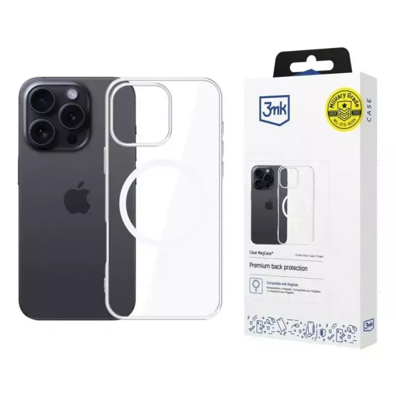 Cover 3MK Clear MagCase per Apple iPhone 16 Pro trasparente