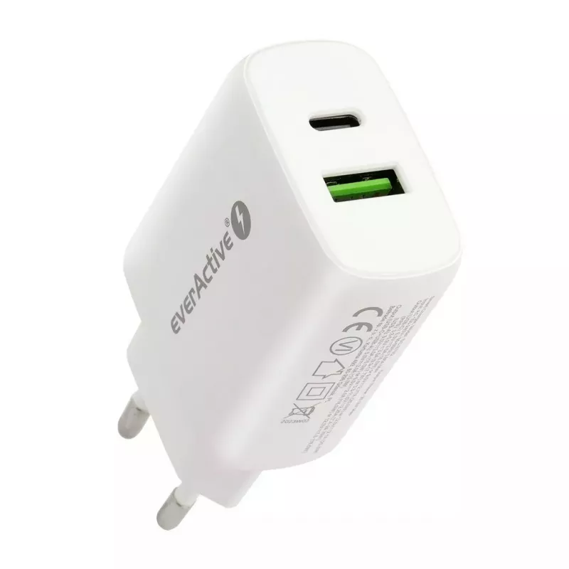 Caricabatterie USB-C everActive SC-370Q 25W QC3.0 ricarica rapida USB