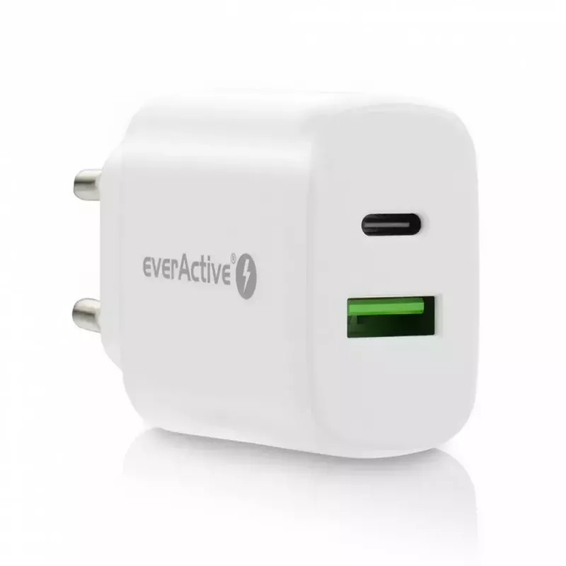 Caricabatterie USB-C everActive SC-370Q 25W QC3.0 ricarica rapida USB