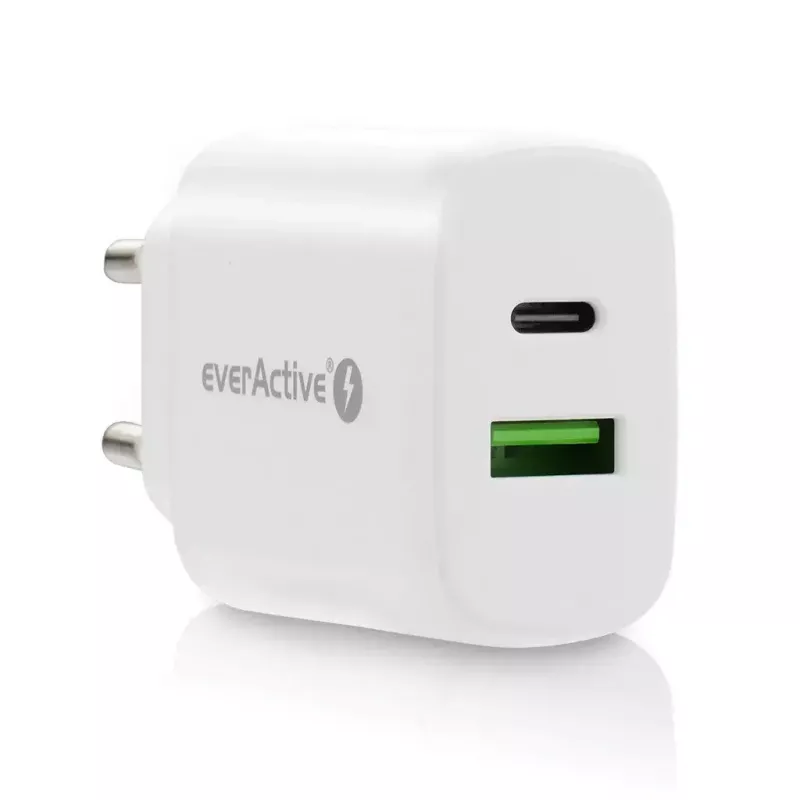 Caricabatterie USB-C everActive SC-370Q 25W QC3.0 ricarica rapida USB