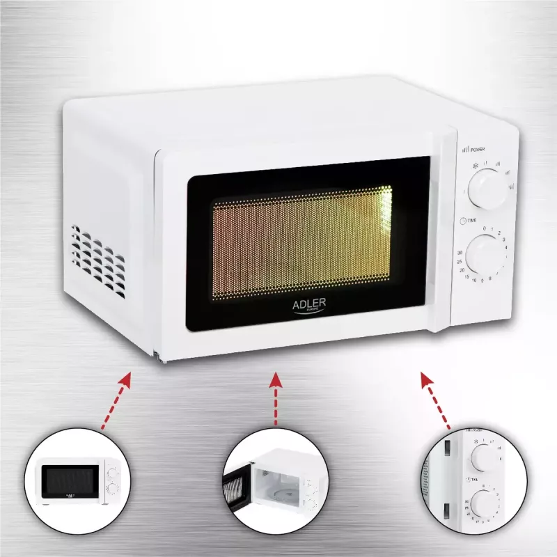 Microonde solo Adler AD 6205, 700 W, 20 L
