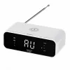 Sveglia Adler AD 1192W – sveglia da comodino compatta con caricabatterie wireless e ingresso AUX, bianco
