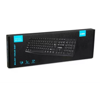Tastiera USB con filo IBOX Eris IKC2010B – full-size 105 tasti, USB, resistente all'acqua, nero