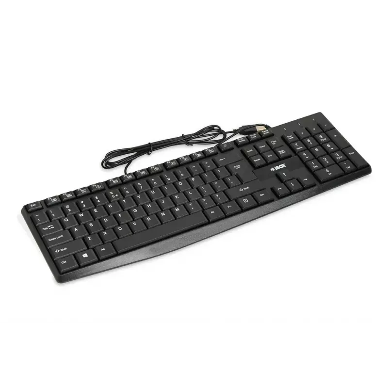 Tastiera USB con filo IBOX Eris IKC2010B – full-size 105 tasti, USB, resistente all'acqua, nero