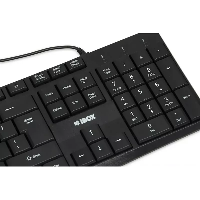 Tastiera USB con filo IBOX Eris IKC2010B – full-size 105 tasti, USB, resistente all'acqua, nero