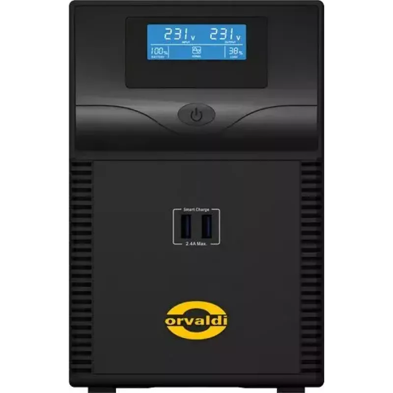 UPS ORVALDI ID1K5CH 1,5 kVA (900 W) line-interactive, batteria 24 V, LCD, USB, compatto nero