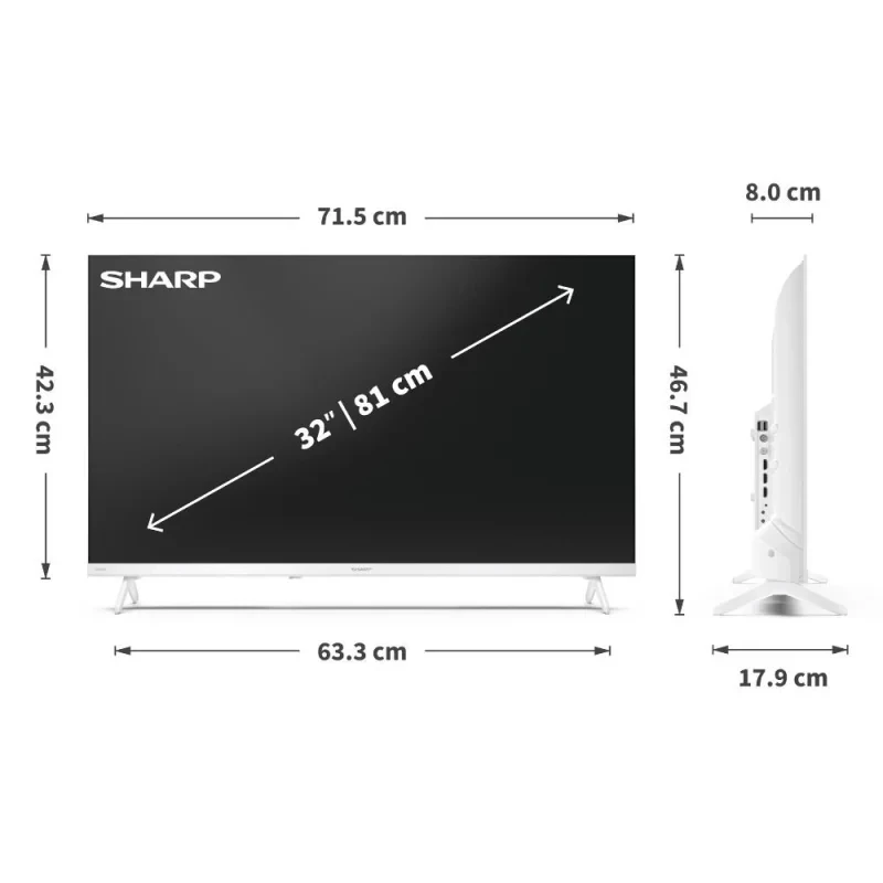 Sharp LC-32HF2265EW 81,3 cm (32 pollici) HD Smart TV WLAN bianco