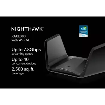 Netgear Nighthawk RAXE300 router wireless, Wi-Fi 6E, switch a 4 porte